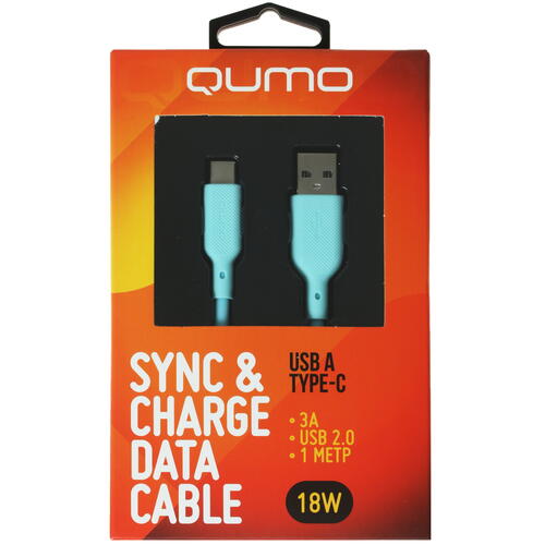 Купить Кабель круглый QUMO USB Type-C - USB 2.0 Type-A голубой 1 м  4850191. Характеристики, отзывы и цены в Донецке