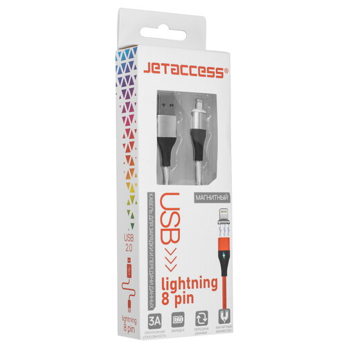 Купить Кабель круглый JETACCESS Lightning 8-pin - USB 2.0 Type-A белый 2 м  5617840. Характеристики, отзывы и цены в Донецке