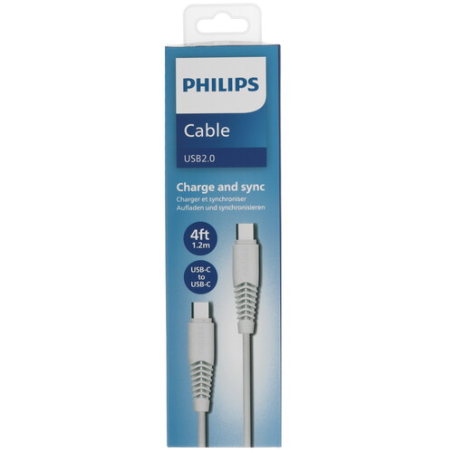 Купить Кабель круглый PHILIPS USB Type-C - USB Type-C белый 1.2 м  5492628. Характеристики, отзывы и цены в Донецке