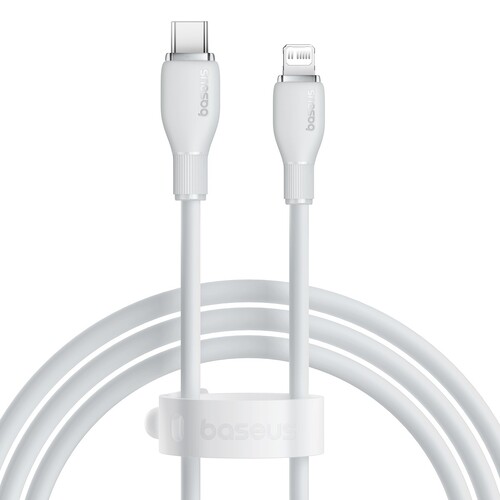 Купить Кабель круглый Baseus Lightning 8-pin - USB Type-C белый 1.2 м  9260748. Характеристики, отзывы и цены в Донецке
