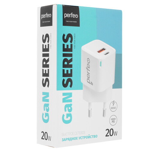 Купить Сетевое зарядное устройство Perfeo I4652 белый  9172982. Характеристики, отзывы и цены в Донецке