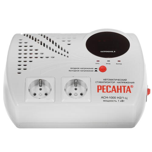 Купить Стабилизатор напряжения Ресанта АСН-1000 Н2/1-Ц  7901337. Характеристики, отзывы и цены в Донецке