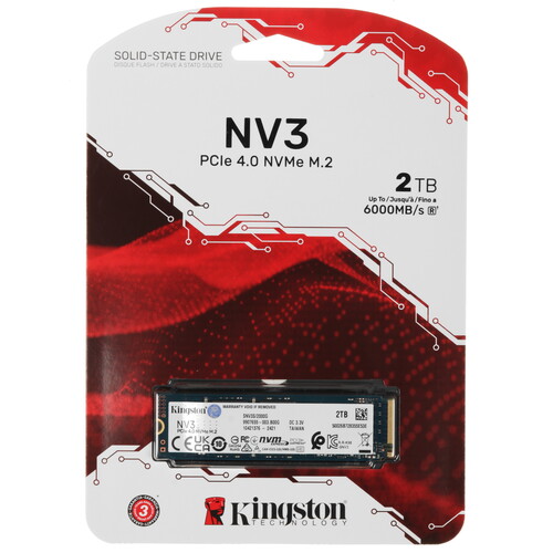 Купить 2000 ГБ M.2 NVMe накопитель Kingston NV3  5499608. Характеристики, отзывы и цены в Донецке