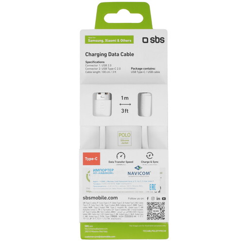 Купить Кабель круглый SBS USB Type-C - USB 2.0 Type-A белый 1 м  5617431. Характеристики, отзывы и цены в Донецке