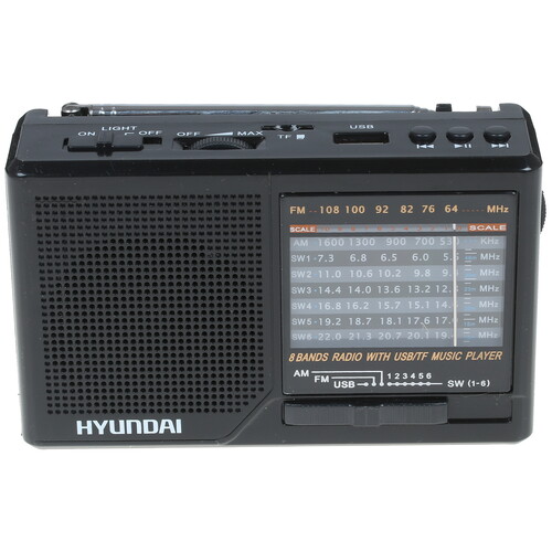 Купить Радиоприемник Hyundai H-PSR140 черный  1299680. Характеристики, отзывы и цены в Донецке