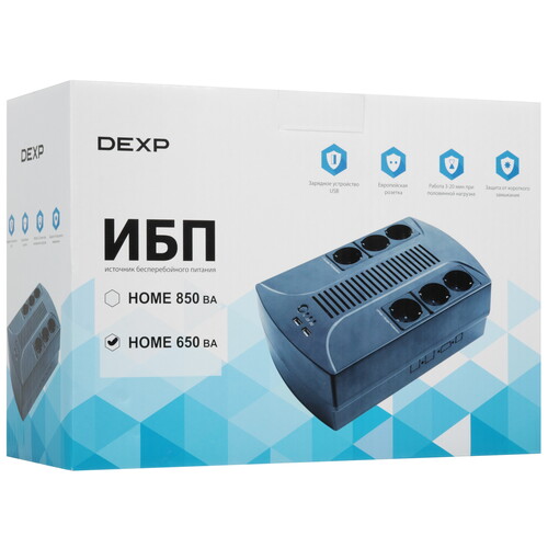 Купить ИБП DEXP HOME 650VA  5620742. Характеристики, отзывы и цены в Донецке