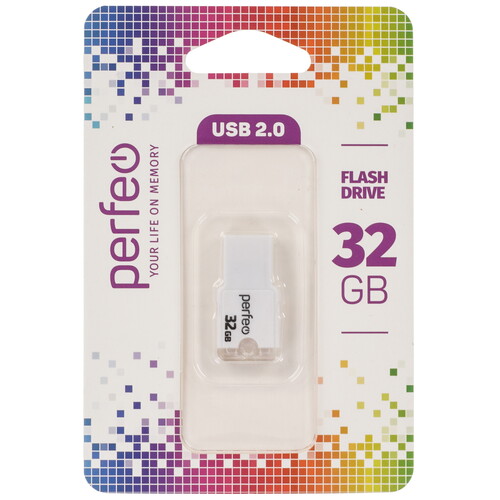 Купить Память USB Flash 32 ГБ Perfeo M01 [PF-M01W032]  9209101. Характеристики, отзывы и цены в Донецке