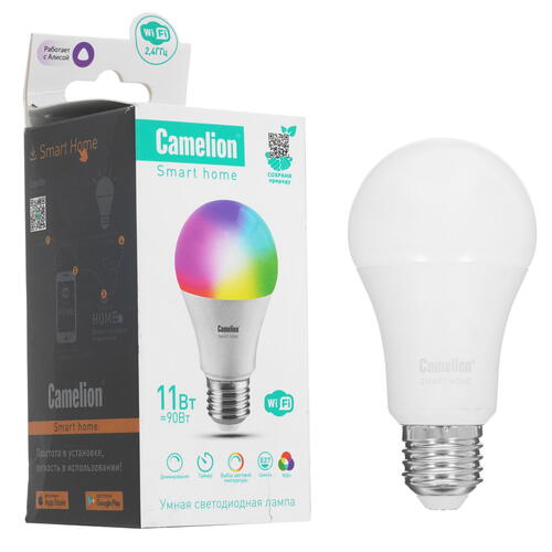 Купить Умная светодиодная лампа Camelion 14499 RGB  5418133. Характеристики, отзывы и цены в Донецке