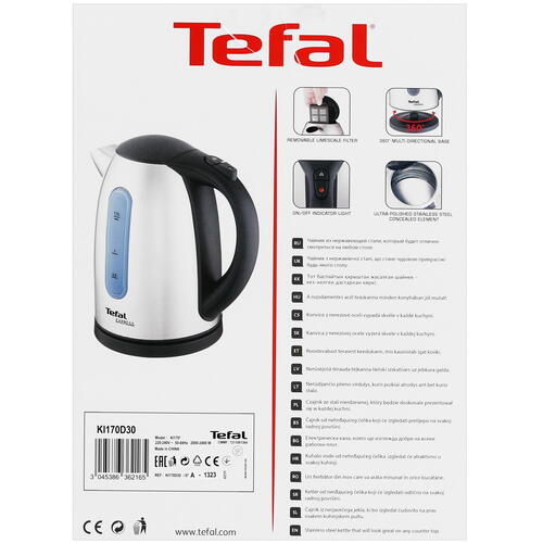 Купить Электрочайник Tefal Express KI170D30 серебристый  1242798. Характеристики, отзывы и цены в Донецке