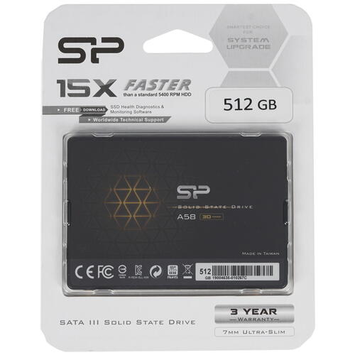 Купить 512 ГБ 2.5" SATA накопитель Silicon Power Ace A58 [SP512GBSS3A58A25]  1319089. Характеристики, отзывы и цены в Донецке