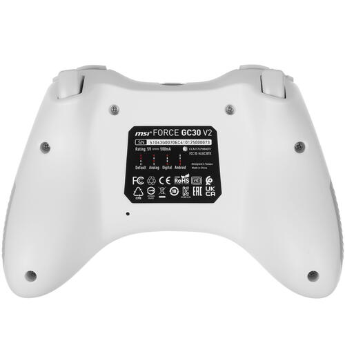 Купить Геймпад беспроводной/проводной MSI Force GC30 белый  4822569. Характеристики, отзывы и цены в Донецке