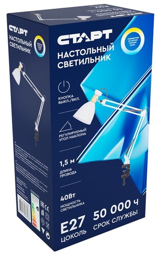 Купить Настольный светильник СТАРТ CT903 белый  5496329. Характеристики, отзывы и цены в Донецке