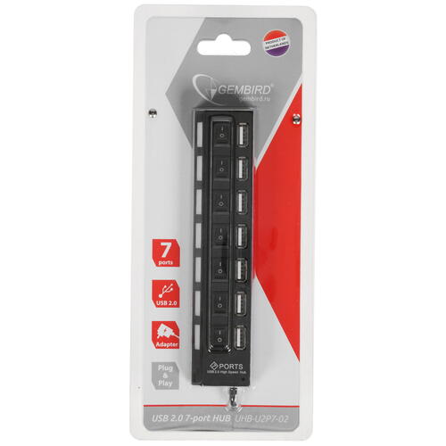 Купить USB-разветвитель Gembird UHB-U2P7-02  5327709. Характеристики, отзывы и цены в Донецке