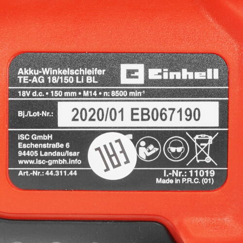 Купить Углошлифовальная машина (УШМ) Einhell PXC TE-AG 18/150 Li BL - Solo Power X Change 18V  , Без ЗУ, Без АКБ  5322662. Характеристики, отзывы и цены в Донецке