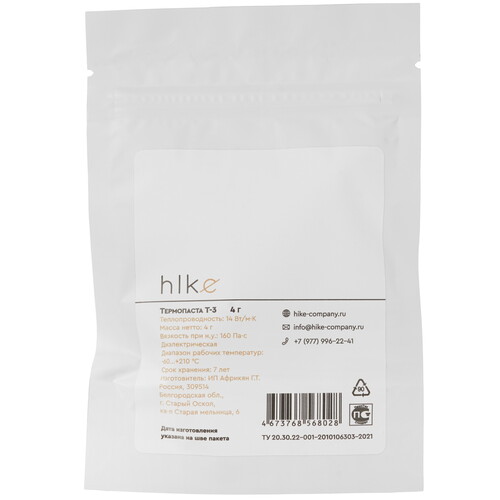 Купить Термопаста hike T-3 [T-3-4]  9257914. Характеристики, отзывы и цены в Донецке