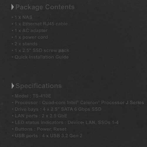 Купить Сетевое хранилище (NAS) QNAP TS-410E-8G  5074073. Характеристики, отзывы и цены в Донецке