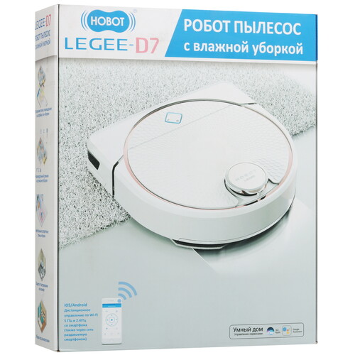 Купить Робот-пылесос HOBOT LEGEE-D7 белый  9908720. Характеристики, отзывы и цены в Донецке