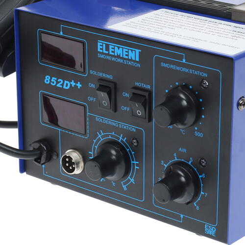 Купить Паяльная станция ELEMENT 852D++  8105944. Характеристики, отзывы и цены в Донецке