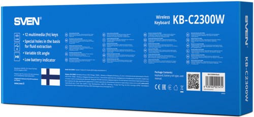 Купить Клавиатура  беспроводная SVEN KB-C2300W  9196339. Характеристики, отзывы и цены в Донецке