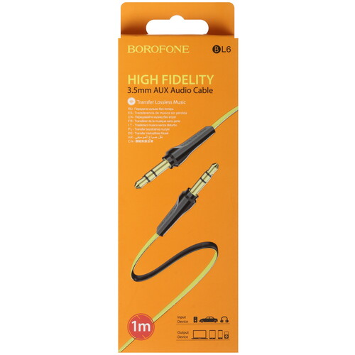 Купить Кабель   Borofone jack 3.5 мм - jack 3.5 мм желтый  9238001. Характеристики, отзывы и цены в Донецке