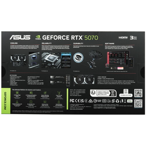 Купить Видеокарта ASUS GeForce RTX 5070 DUAL OC Edition  5631268. Характеристики, отзывы и цены в Донецке