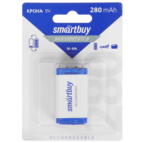 Купить Аккумулятор Smartbuy SBBR-9V-1B280 280 мА*ч  9130826. Характеристики, отзывы и цены в Донецке