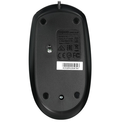 Купить Мышь проводная RAPOO N100  черный  9125989. Характеристики, отзывы и цены в Донецке