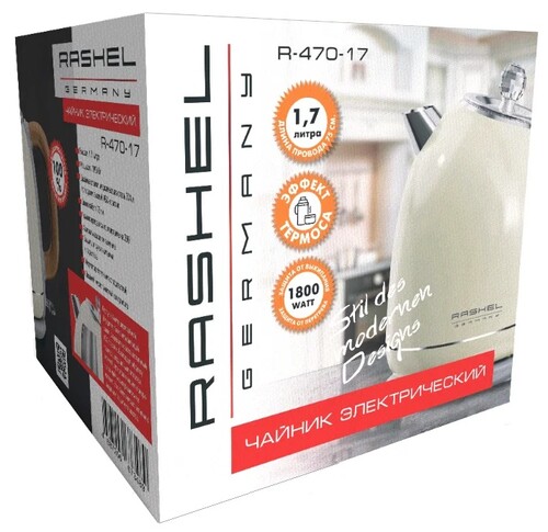 Купить Электрочайник Rashel R-470-17 бежевый  9301522. Характеристики, отзывы и цены в Донецке
