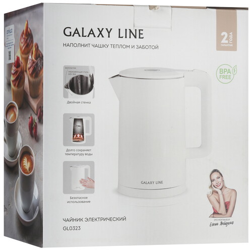 Купить Электрочайник Galaxy GL 0323 белый  8167769. Характеристики, отзывы и цены в Донецке