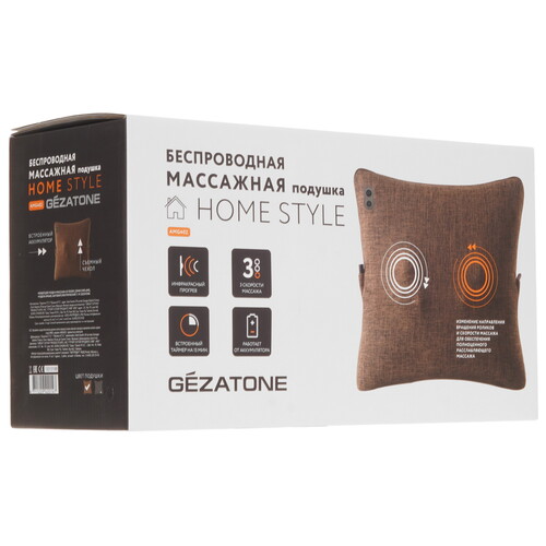 Купить Массажная подушка Gezatone AMG402 HomeStyle коричневый  9162079. Характеристики, отзывы и цены в Донецке
