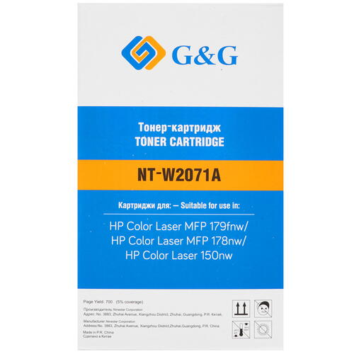 Купить Тонер-картридж лазерный G&G NT-W2071A голубой  4743079. Характеристики, отзывы и цены в Донецке