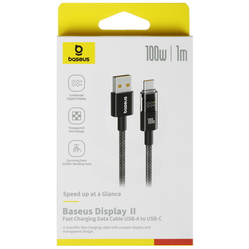 Купить Кабель круглый Baseus USB Type-C - USB 2.0 Type-A черный 1 м  5627656. Характеристики, отзывы и цены в Донецке