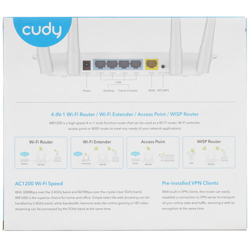 Купить Wi-Fi роутер Cudy WR1200  9046052. Характеристики, отзывы и цены в Донецке
