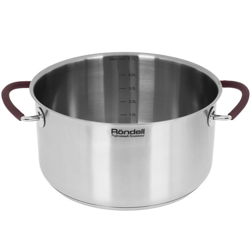 Купить Кастрюля Rondell Akzent RDS-1389 5.1 л 24 см серебристый  9309600. Характеристики, отзывы и цены в Донецке