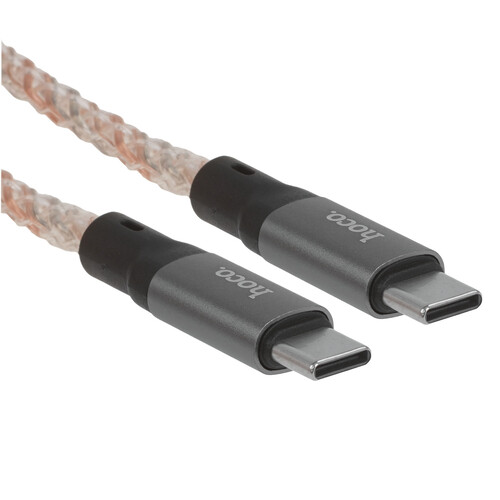 Купить Кабель плоский Hoco USB Type-C - USB Type-C серый 1 м  9244493. Характеристики, отзывы и цены в Донецке