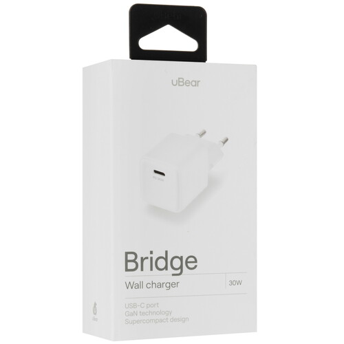 Купить Сетевое зарядное устройство uBear Bridge 30 белый  5466112. Характеристики, отзывы и цены в Донецке