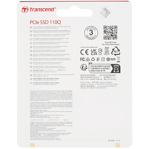 Купить 500 ГБ M.2 NVMe накопитель Transcend 110Q  5453628. Характеристики, отзывы и цены в Донецке