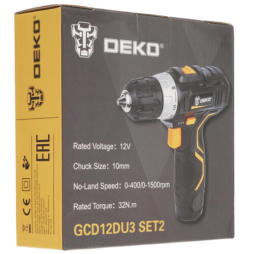 Купить Дрель-шуруповерт DEKO GCD12DU3 SET2 063-4146  5304385. Характеристики, отзывы и цены в Донецке