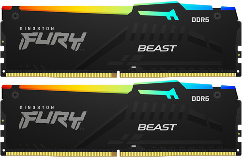 Купить Оперативная память Kingston FURY Beast Black RGB [KF556C40BB2AK2-64] 64 ГБ  5635250. Характеристики, отзывы и цены в Донецке