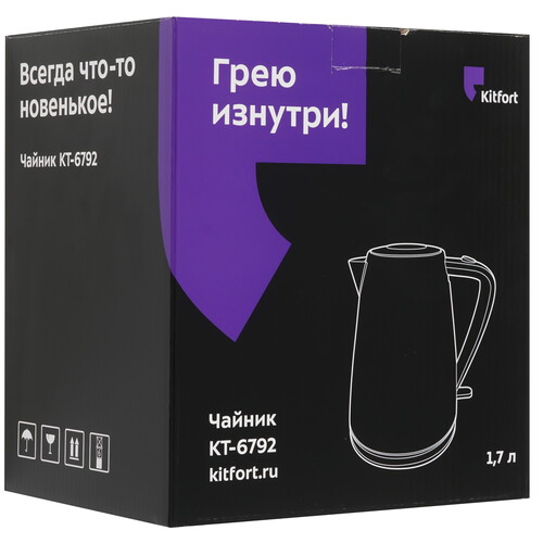 Купить Электрочайник Kitfort КТ-6792 черный  9241133. Характеристики, отзывы и цены в Донецке