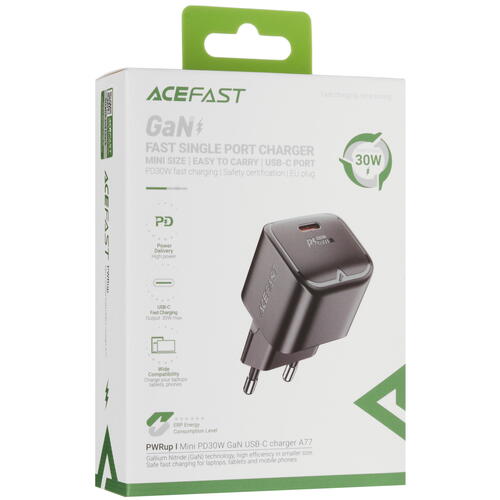 Купить Сетевое зарядное устройство ACEFAST A77 mini черный  9096534. Характеристики, отзывы и цены в Донецке