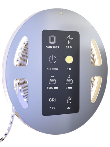 Купить Светодиодная лента Maytoni 24В 2835 9.6Вт/м 3000К 5м IP 20  9185098. Характеристики, отзывы и цены в Донецке