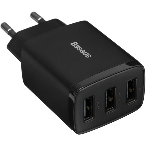 Купить Сетевое зарядное устройство Baseus Compact 3U черный  5495773. Характеристики, отзывы и цены в Донецке