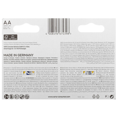 Купить Батарейка Varta Energy AA (LR6/ER14505/FR6/R6P)  5446291. Характеристики, отзывы и цены в Донецке