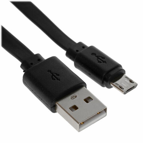 Купить Кабель плоский FinePower micro USB - USB 2.0 Type-A черный 1 м  1399142. Характеристики, отзывы и цены в Донецке