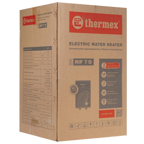 Купить Водонагреватель электрический Thermex Rif 7 O  9958382. Характеристики, отзывы и цены в Донецке