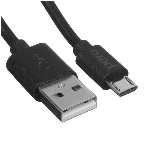Купить Кабель круглый PERO micro USB - USB 2.0 Type-A черный 1 м  5088715. Характеристики, отзывы и цены в Донецке