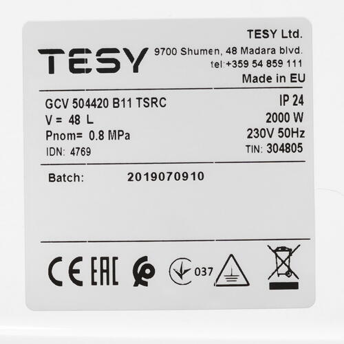 Купить Водонагреватель электрический TESY GCV 504420 B11 TSRC  8196358. Характеристики, отзывы и цены в Донецке