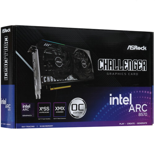 Купить Видеокарта ASRock Intel Arc B570 Challenger 10GB OC  5610475. Характеристики, отзывы и цены в Донецке