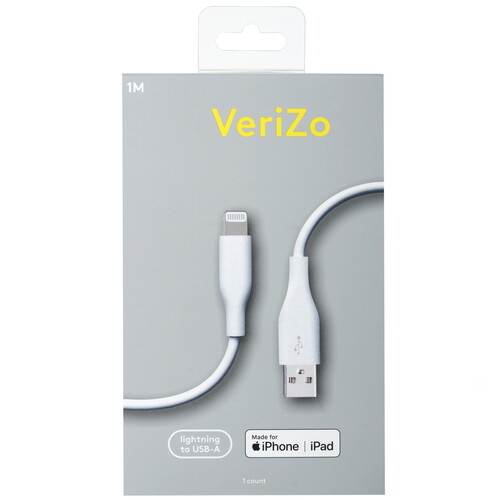 Купить Кабель круглый Verizo Lightning 8-pin MFI - USB 2.0 Type-A белый 1 м  5497269. Характеристики, отзывы и цены в Донецке